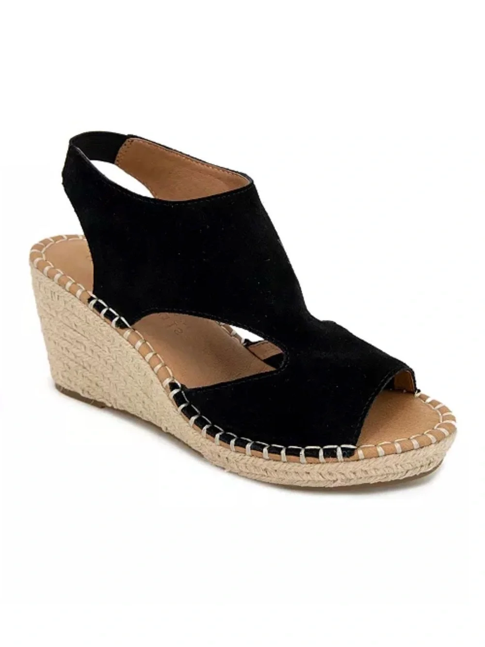 Gentle Souls Black Suede Espadrille Wedge Sandals | Comfort Platform | Size 11M